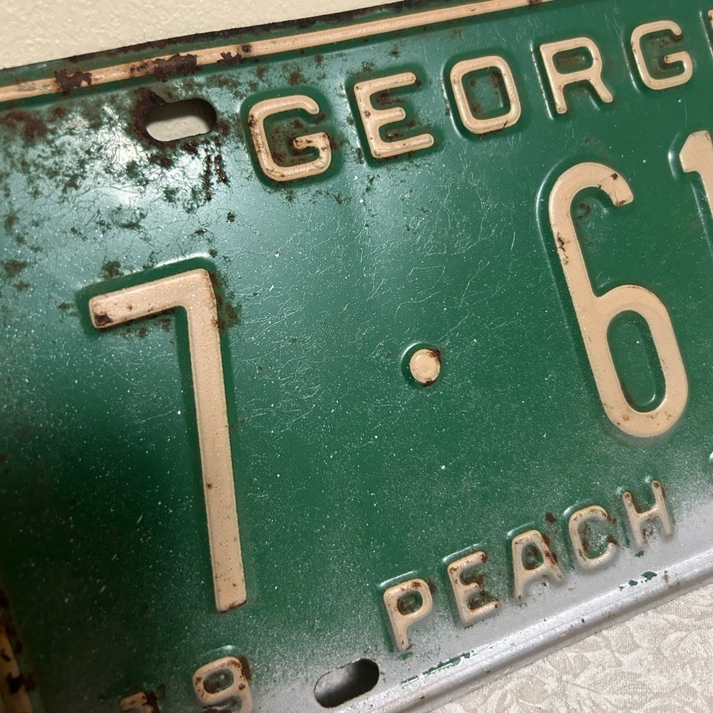Vintage 1964 Georgia License Plate Green Peach State Collector - Picture 3 of 3